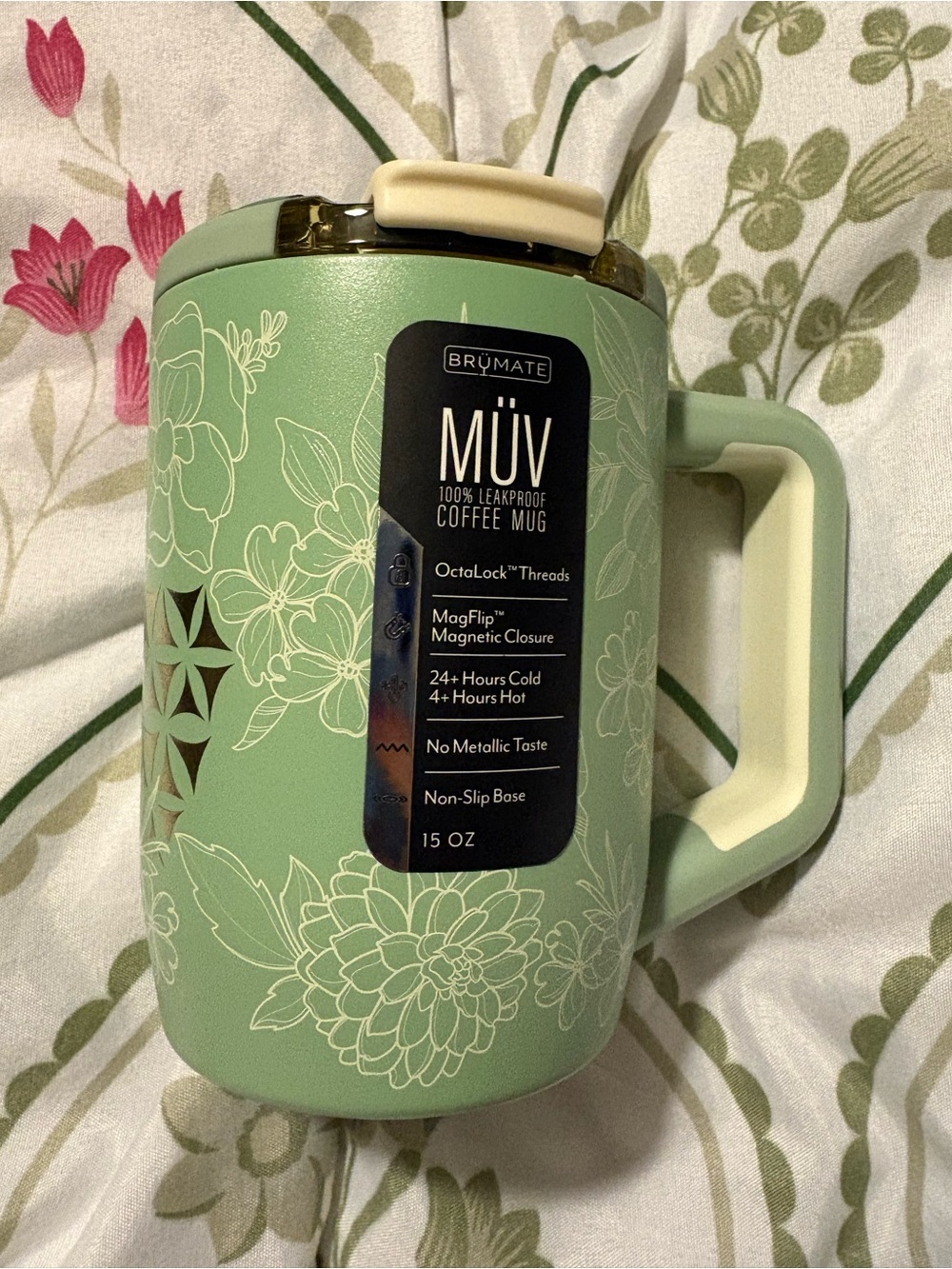 BRÜMATE MÜV 15 oz Leakproof Coffee Mug — Sage Green Floral